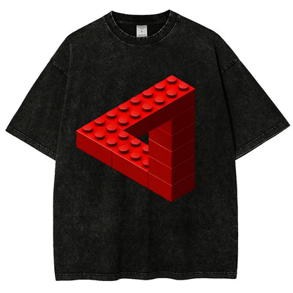 Escher Toy Bricks Vintage Distressed T-shirt 2412001063