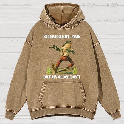 Strawberry Jams But My Glock Don't Vintage Distressed Hoodie