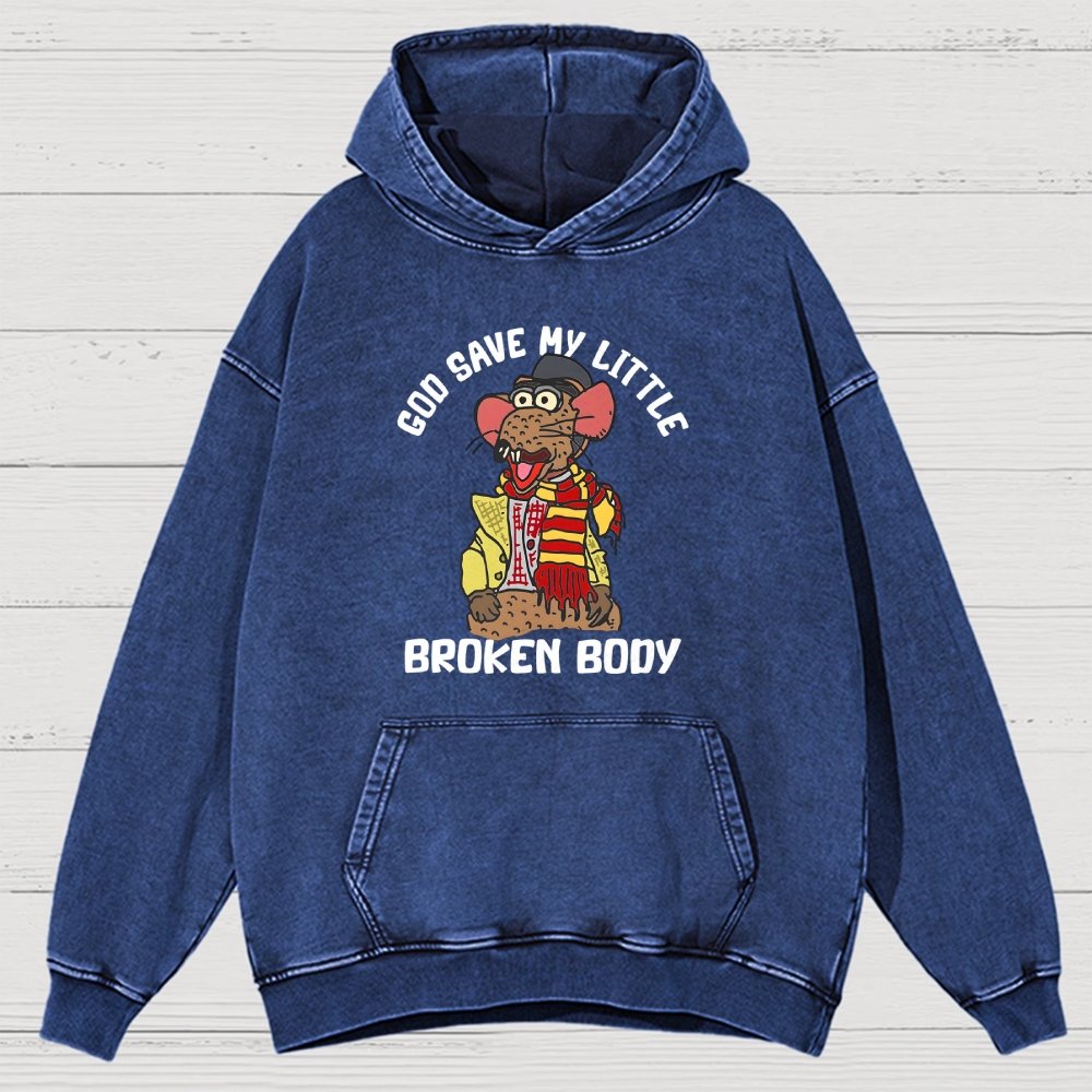 God Save My Little Broken Body Vintage Distressed Hoodie