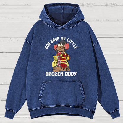 God Save My Little Broken Body Vintage Distressed Hoodie
