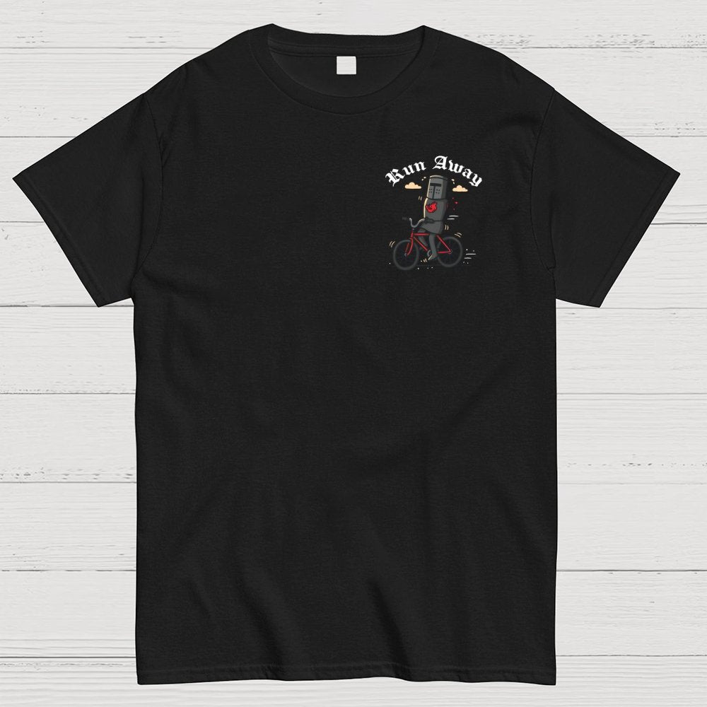 Run Away Front And Back Printing Geek T-Shirt