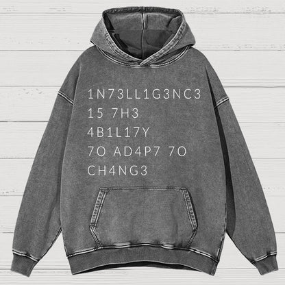 Intelligence Is The Ability To Adapt To Change Vintage Distressed Hoodie