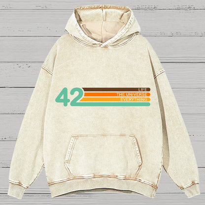 42  Life The Universe And Everything Vintage Distressed Hoodie