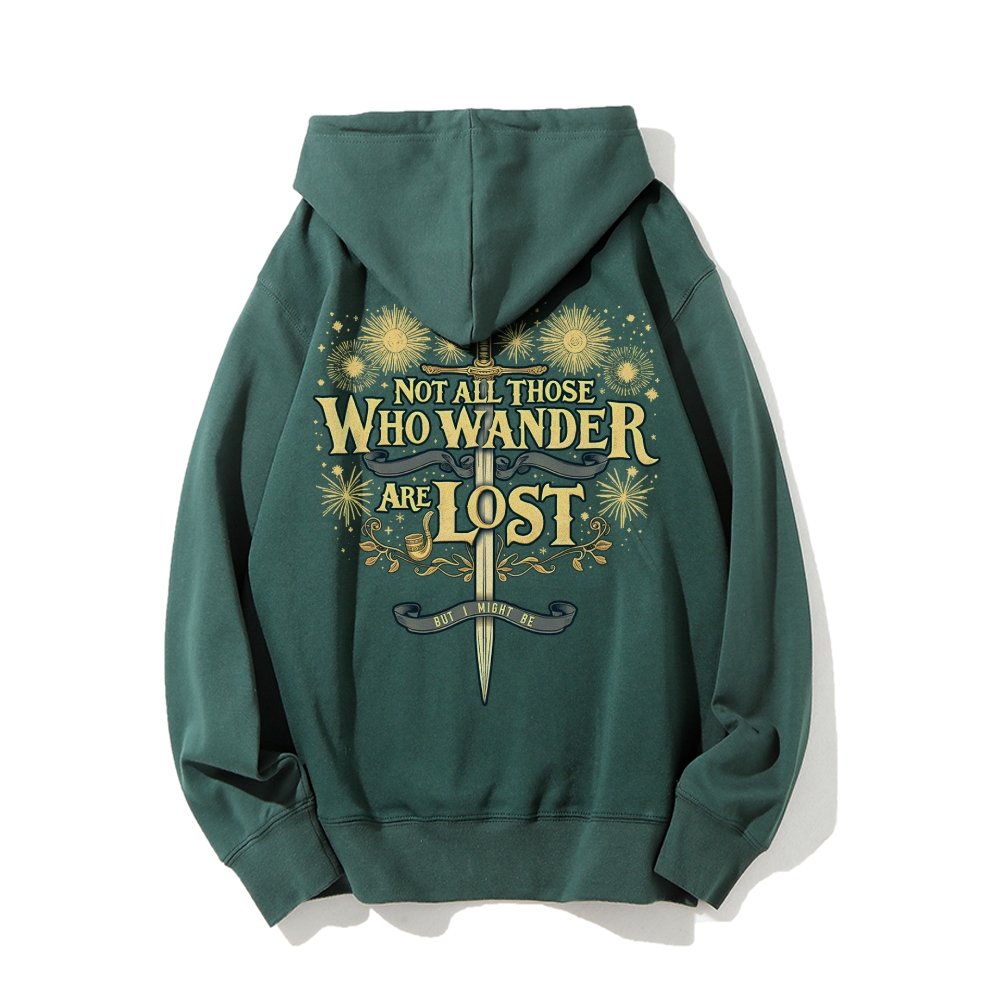 I Might Be Lost Printed Back Unisex Cotton Hoodie