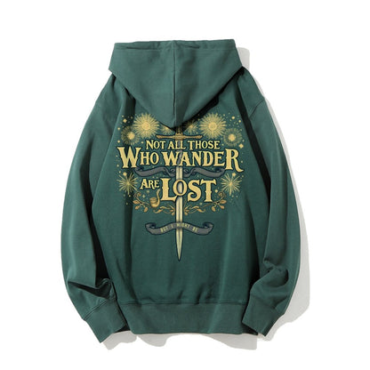 I Might Be Lost Printed Back Unisex Cotton Hoodie