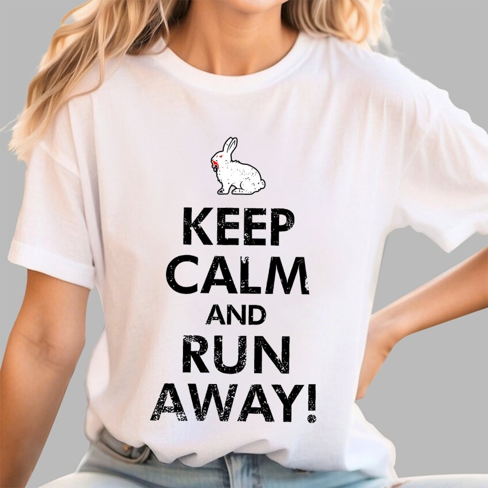 Keep Calm and Run Away! Unisex Geek T-Shirt