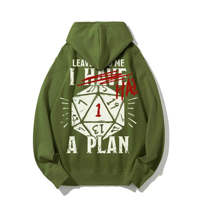 I Had A Plan Nerdy Printed Back Cotton Hoodie