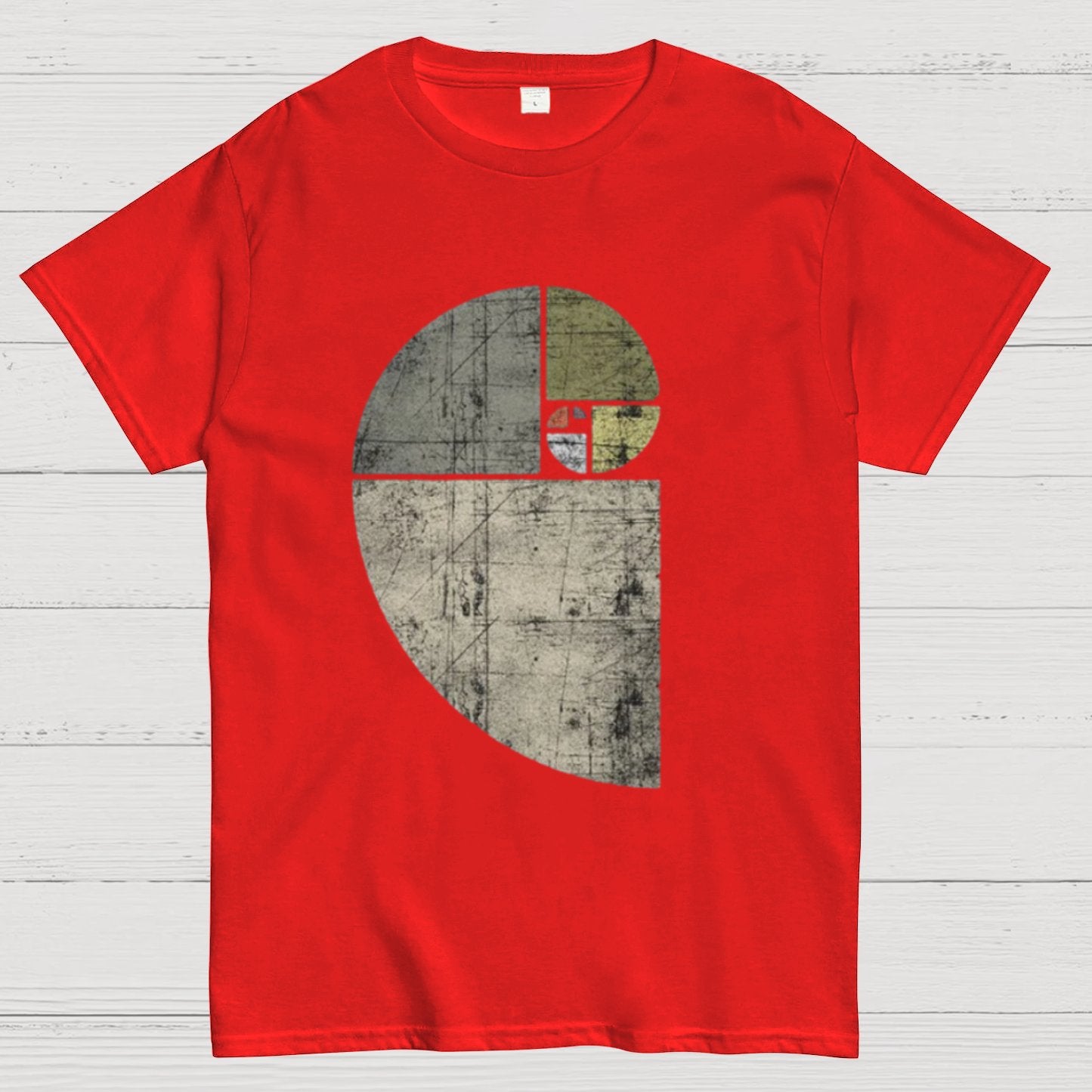 Distressed Fibonacci Spiral Geek Graphic T-Shirt