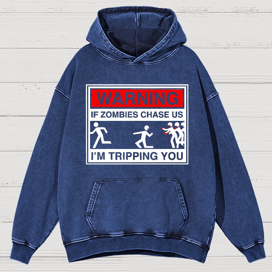 If Zombies Chase Us Vintage Distressed Hoodie