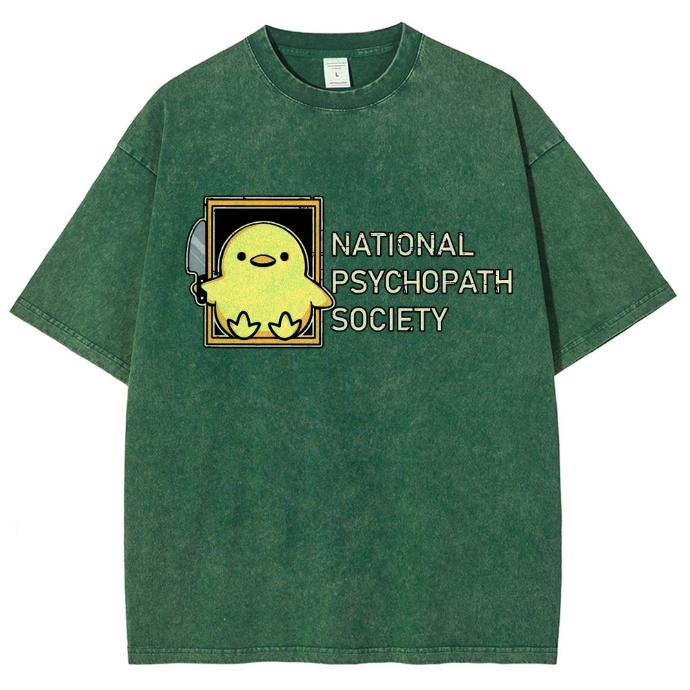 National Psychopath Sociaty Vintage Distressed T-shirt