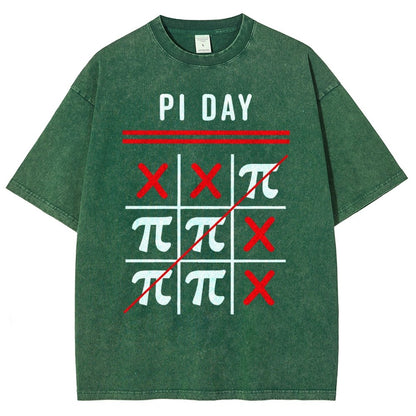 3.14 Tic-Tac-Toe Noughts And Crosses Happy Pi Day Geek Vintage Distressed T-shirt