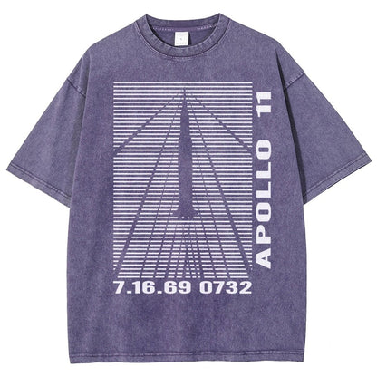 Shockwaves Apollo 11 Retro Space Design Vintage Distressed T-shirt