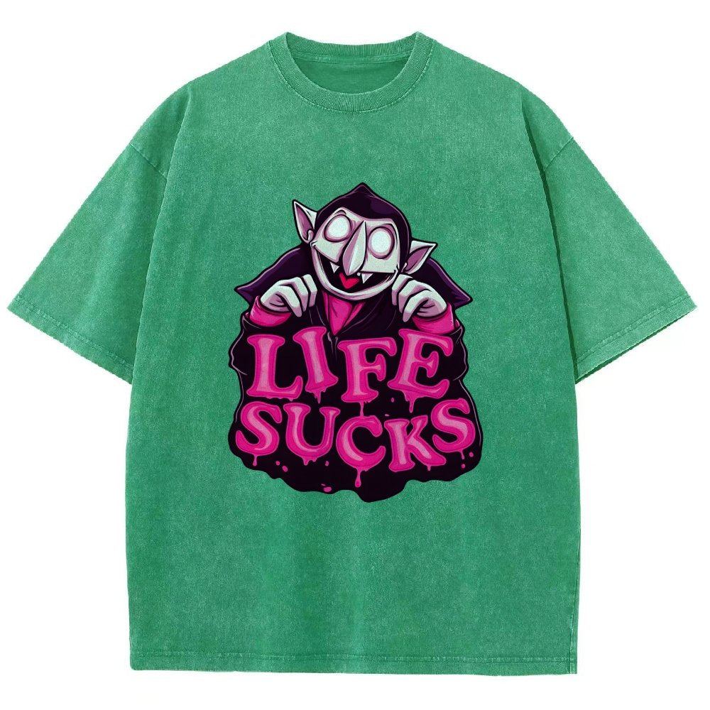 Life Sucks  Vintage Distressed T-shirt