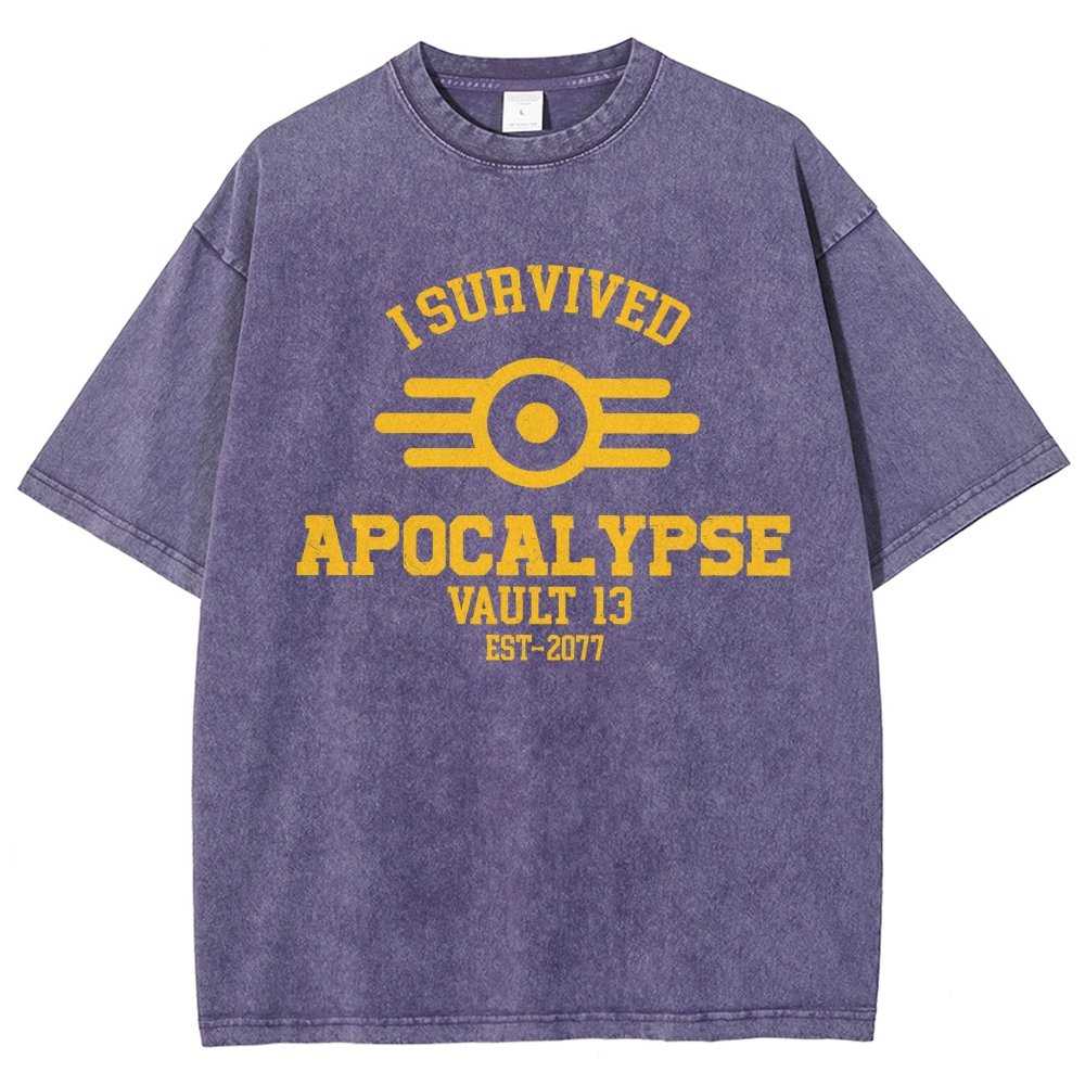 I Survived Apocalypse Vintage Distressed T-shirt