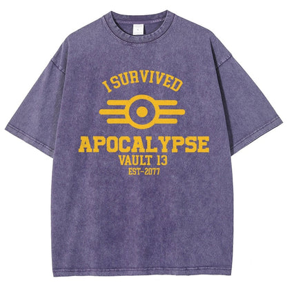I Survived Apocalypse Vintage Distressed T-shirt