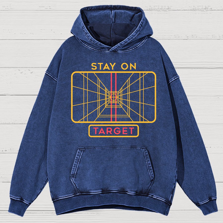Stay On Target Geeky Vintage Distressed Hoodie