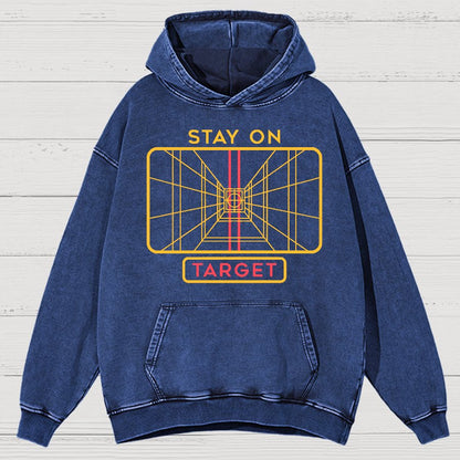 Stay On Target Geeky Vintage Distressed Hoodie