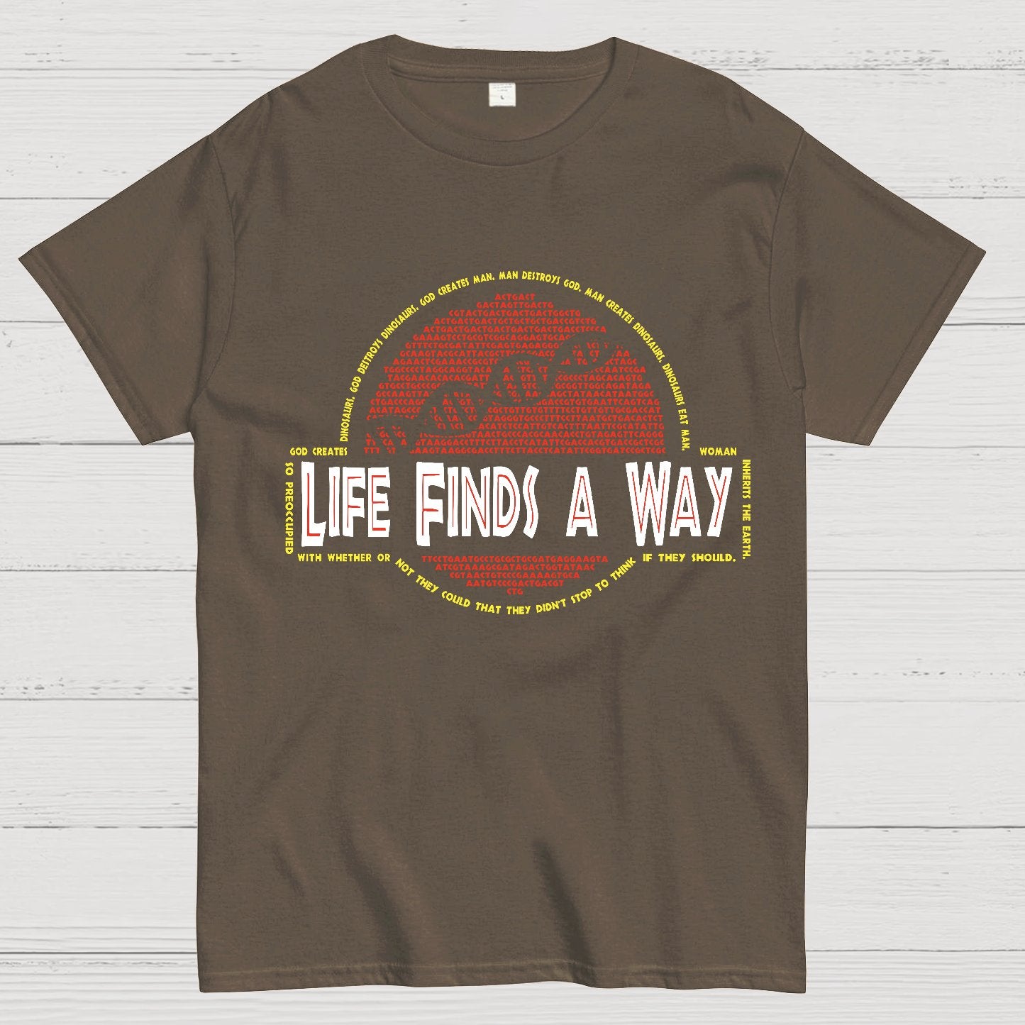 Dino DNA Typography Nerdy T-Shirt