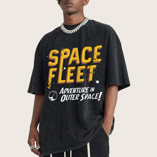 Space Fleet Vintage Distressed T-shirt