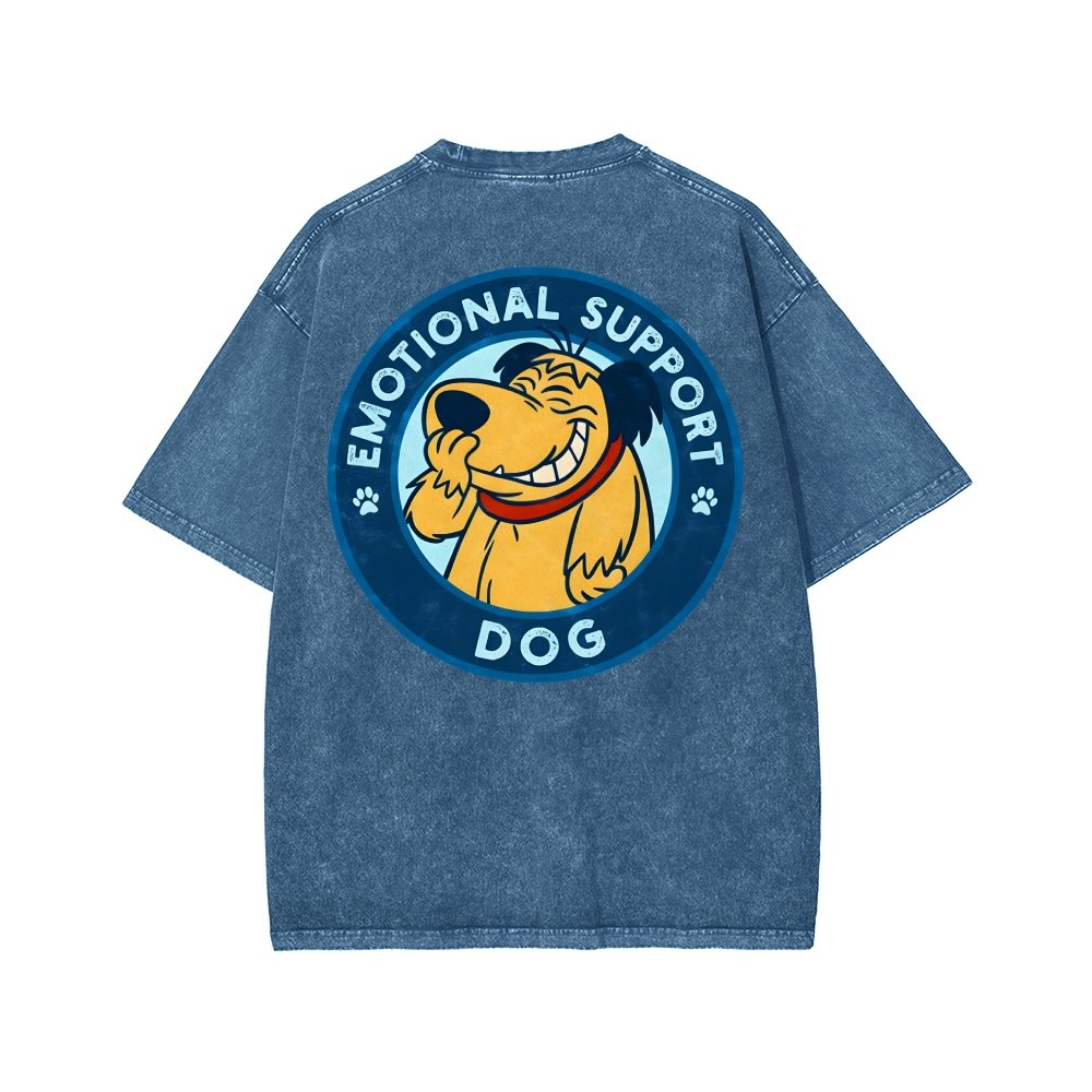 Dog Support Or Not? Front And Back Printing Washed T-shirt