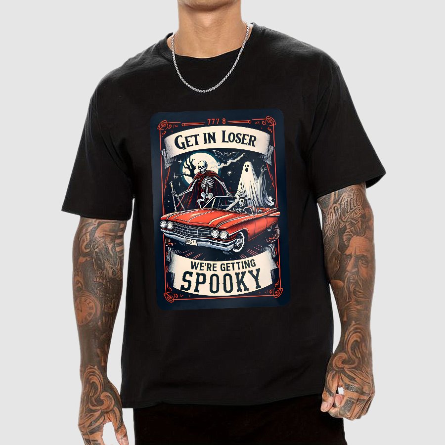 Get In Loser We're Getting Spooky Tarot Card Halloween T-Shirt