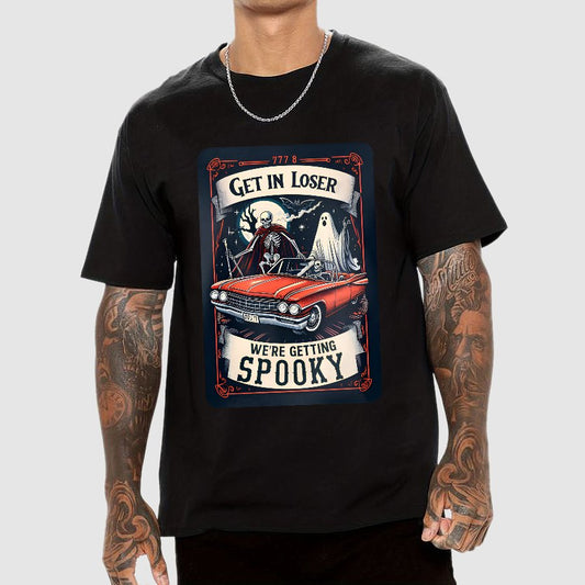 Get In Loser We're Getting Spooky Tarot Card Halloween T-Shirt