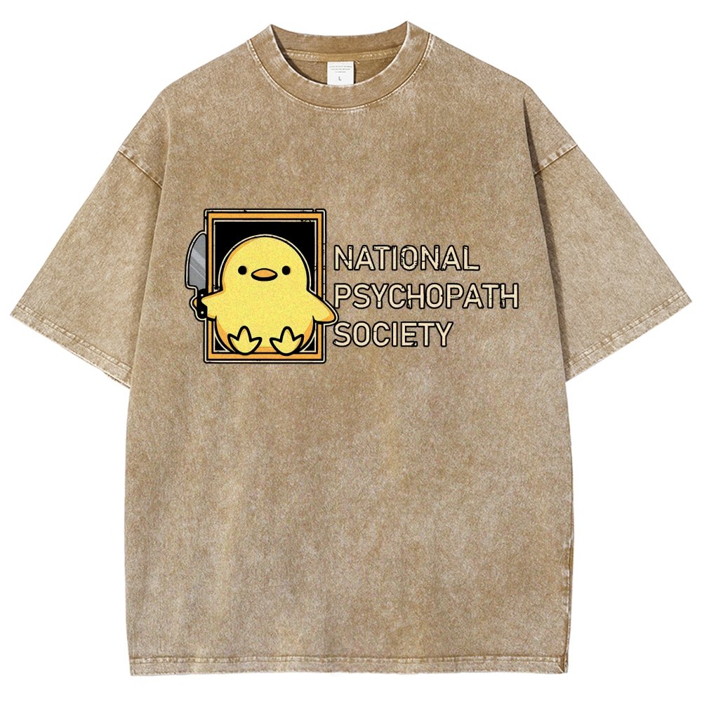 National Psychopath Sociaty Vintage Distressed T-shirt