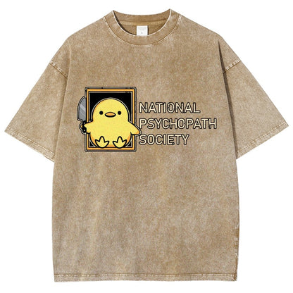 National Psychopath Sociaty Vintage Distressed T-shirt