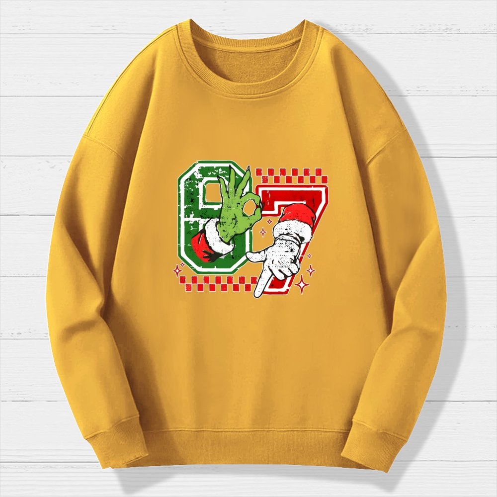 Six Seven 6 7 Christmas Geek Cotton Sweatshirt