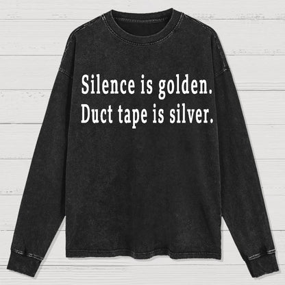 Silence and Duct Tape Geek Washed Long Sleeve Tee