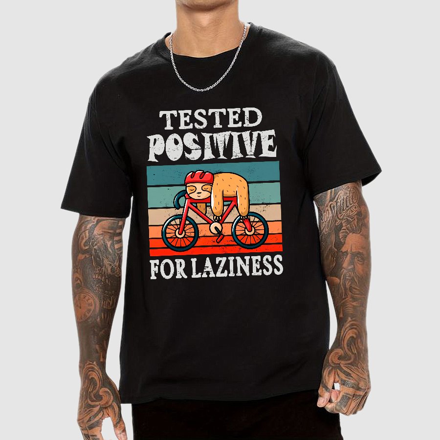 Tested Positive For Laziness Sloth On Bicycle By Sal71 Geeky T-Shirt