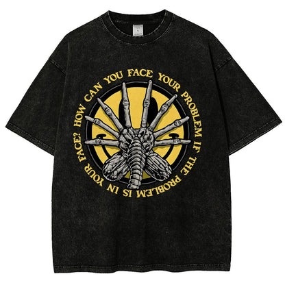 Face Problem Vintage Distressed T-shirt