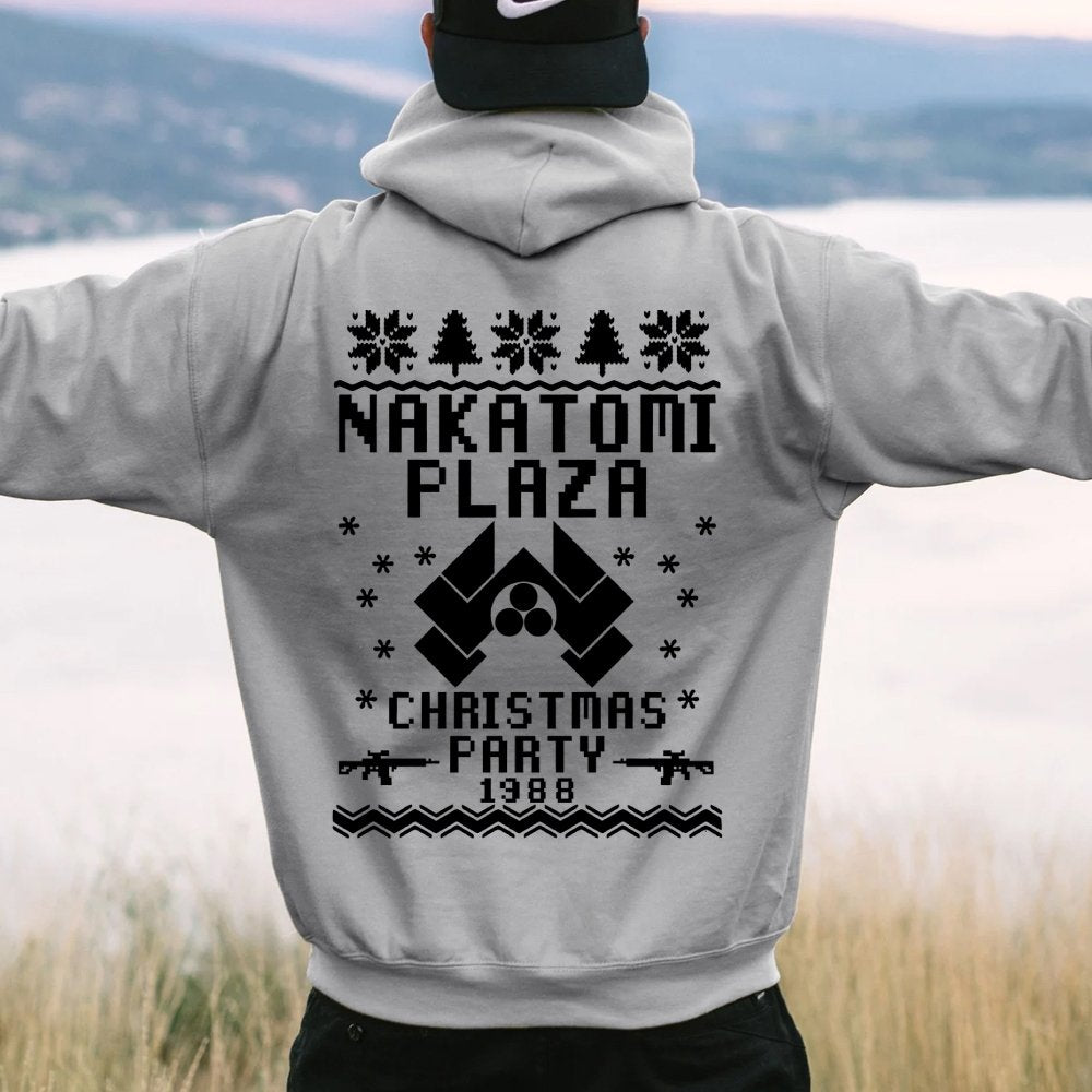 Now I Have a Machine Gun Ho-Ho-Ho Printed Back Unisex Cotton Hoodie