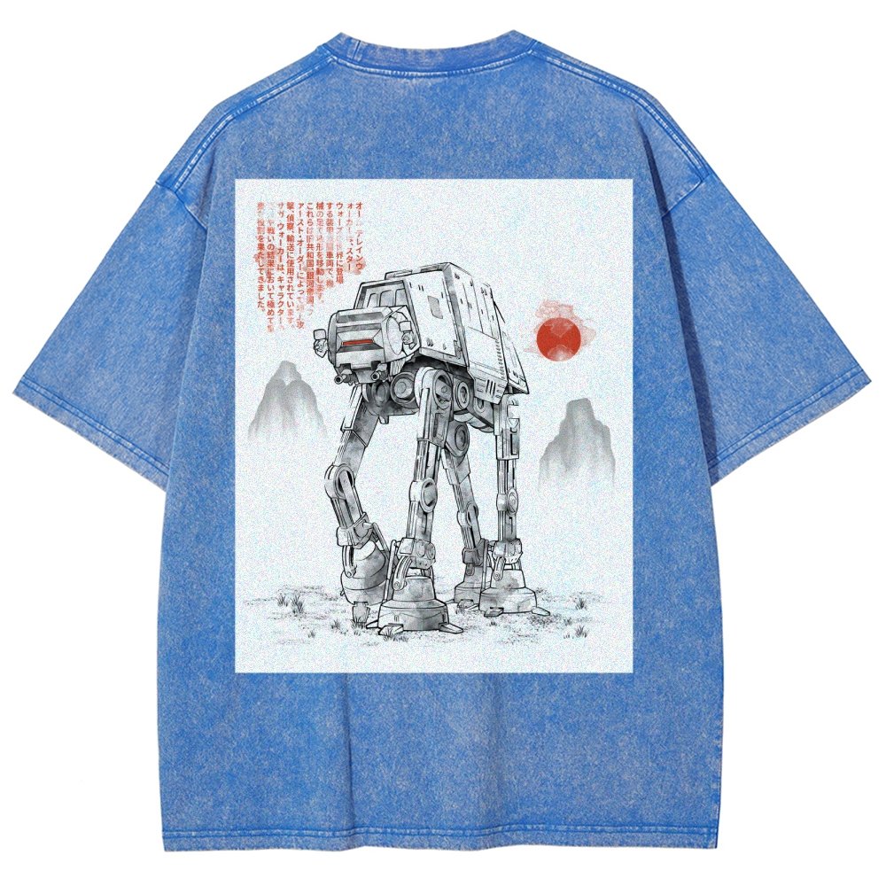 Astrobot Invention Armored Walker Back Print Washed T-Shirt