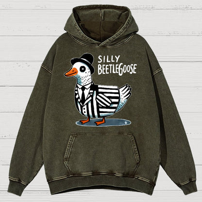 Beetle Goose Cotton Pullover Vintage Distressed Hoodie