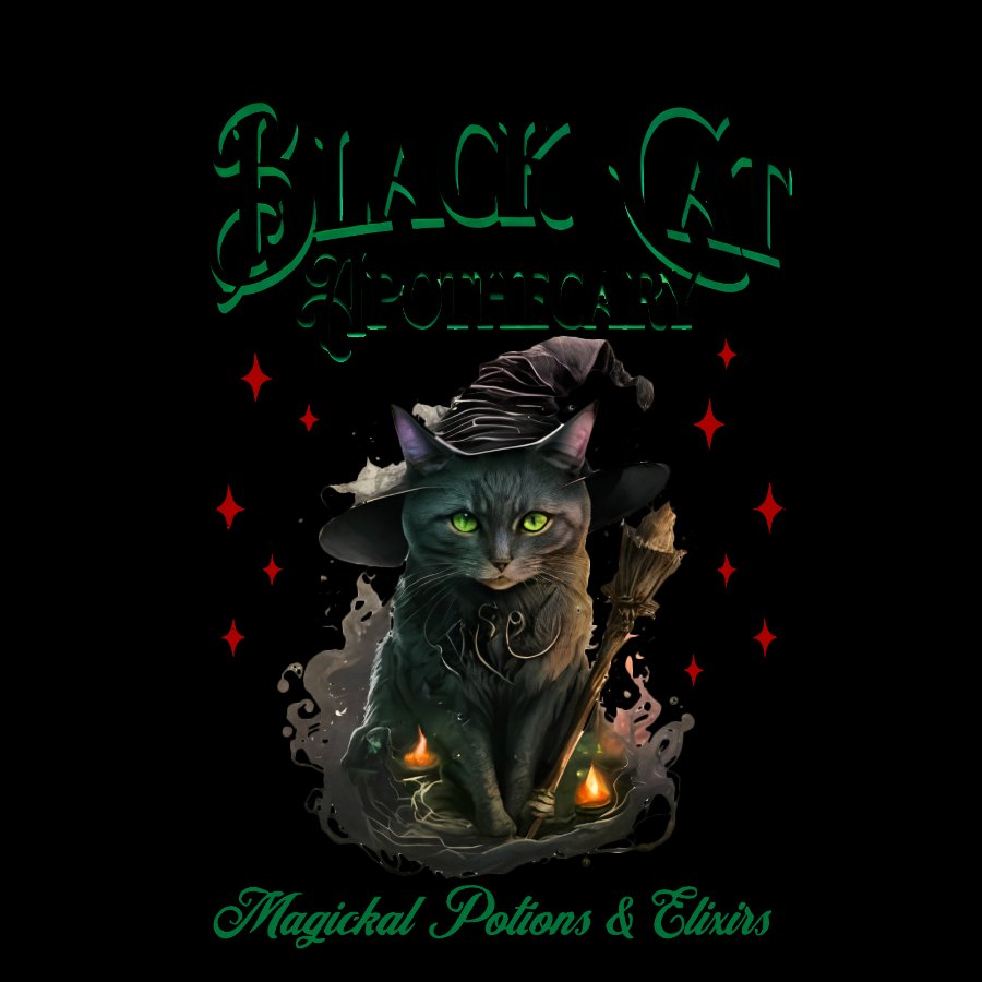 Black Cat Apothecary Halloween Geeky T-Shirt