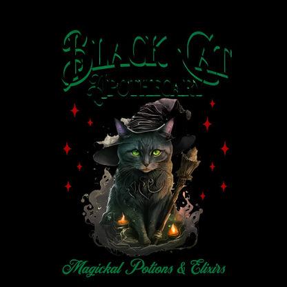 Black Cat Apothecary Halloween Geeky T-Shirt