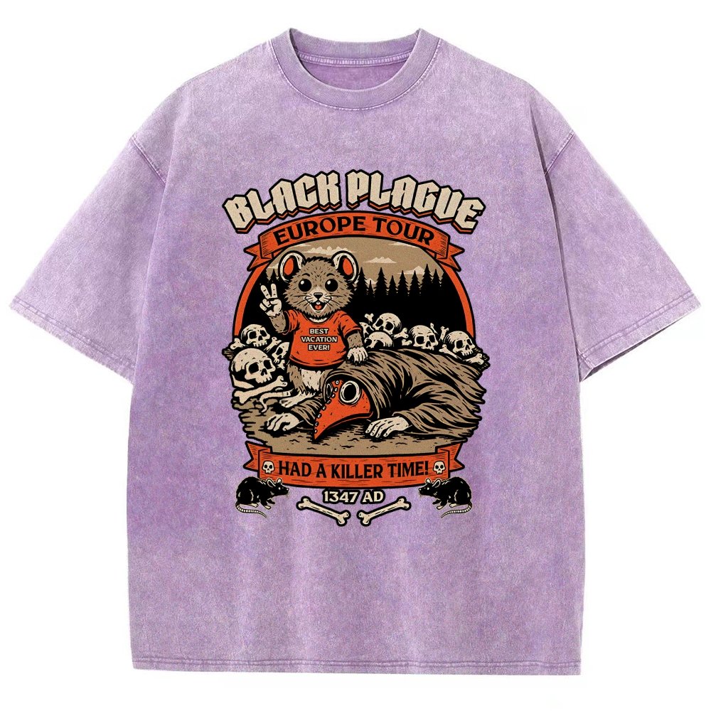 Black Plague Vacation Rat Vintage Distressed T-shirt