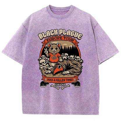 Black Plague Vacation Rat Vintage Distressed T-shirt