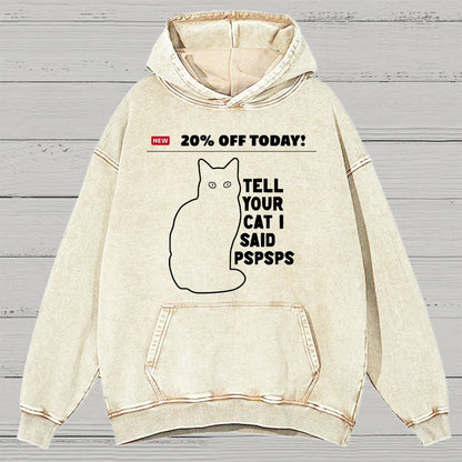 Tell Your Cat Vintage Distressed Hoodie