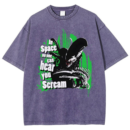 In Space No One Can Hear You Scream Vintage Distressed T-shirt