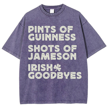 Pints Shots Goodbyes-St. Patrick's Day Vintage Distressed T-shirt