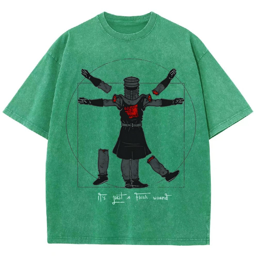 Vitruvian Man- Black Knight Vintage Distressed T-shirt