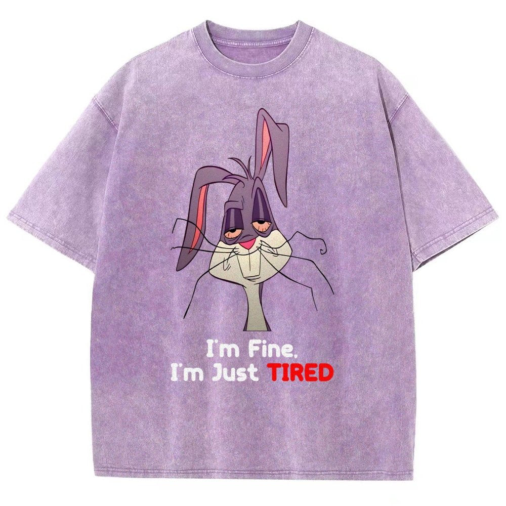 I'm Fine I'm Just Tired Vintage Distressed T-shirt