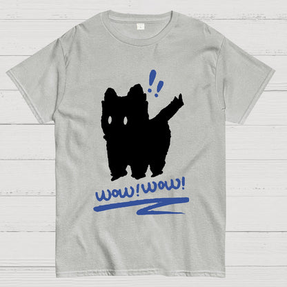 Frightened Black Cat Shadow Geek T-Shirt