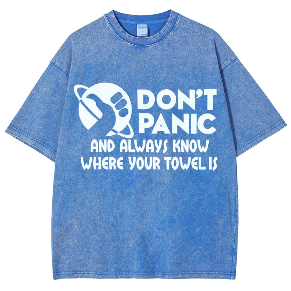 Don't Panic Vintage Distressed T-shirt