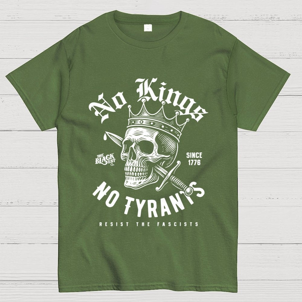 No Kings No Tyrants Skull Protest Geek T-Shirt