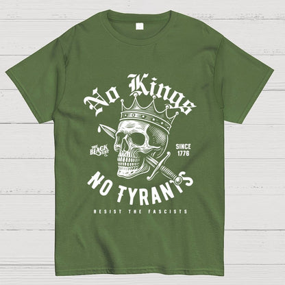 No Kings No Tyrants Skull Protest Geek T-Shirt