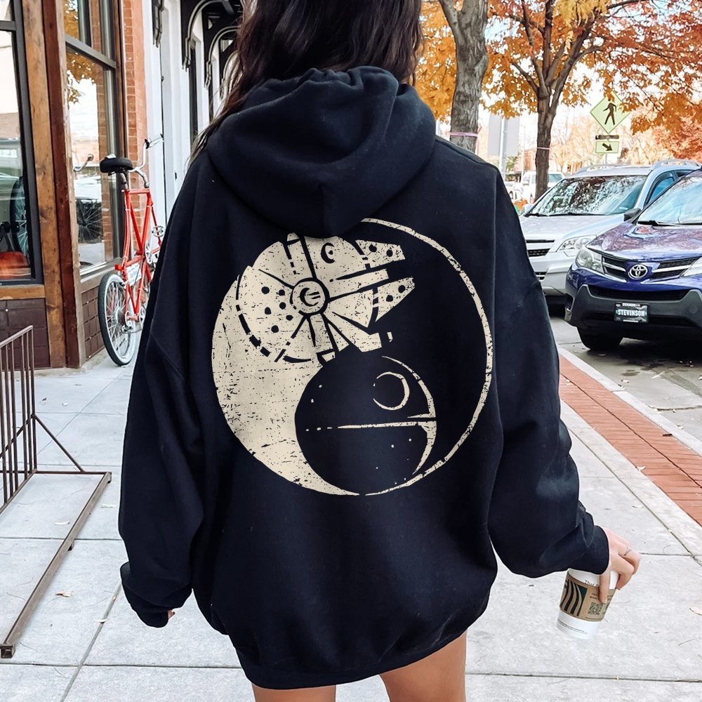 Balancing The Power Geek Printed Back Unisex Cotton Hoodie