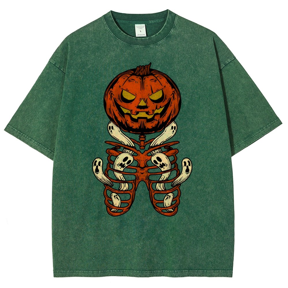 Halloween Pumpkin Vintage Distressed T-shirt
